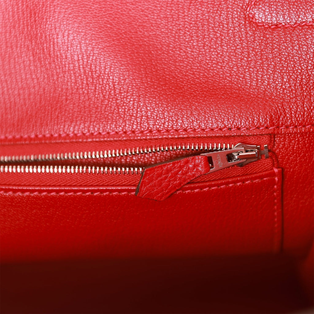 Pre-Owned Hermes Birkin 40 Rouge Casaque Togo Palladium Hardware