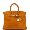 Hermes Birkin 30 Orange H Doblis Gold Hardware