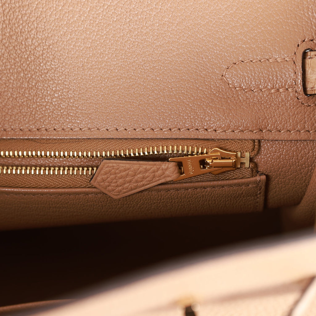 Hermes Birkin 25 Chai Matte Alligator and Togo Touch Permabrass Hardware Deposit 2