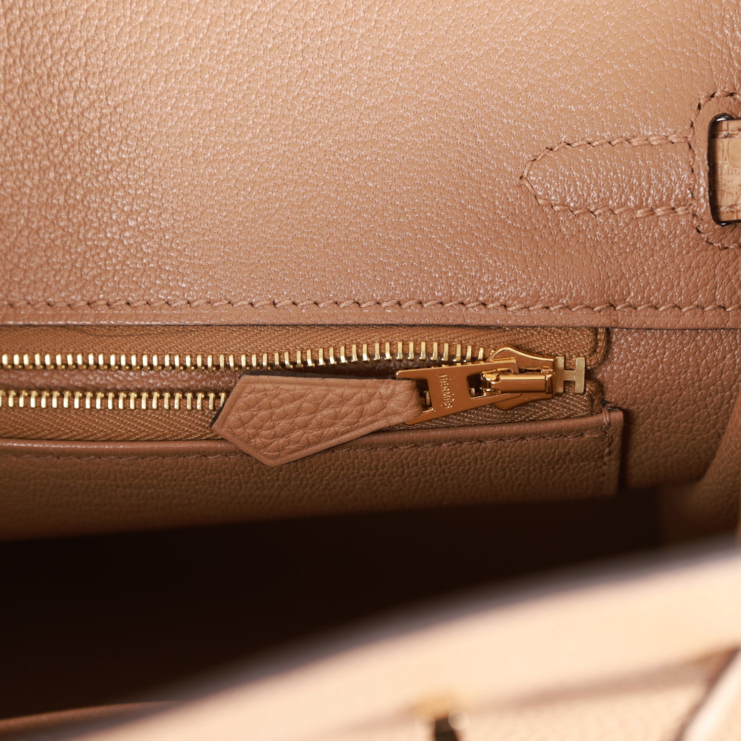 Hermes Birkin 25 Chai Matte Alligator and Togo Touch Permabrass Hardware Deposit 2