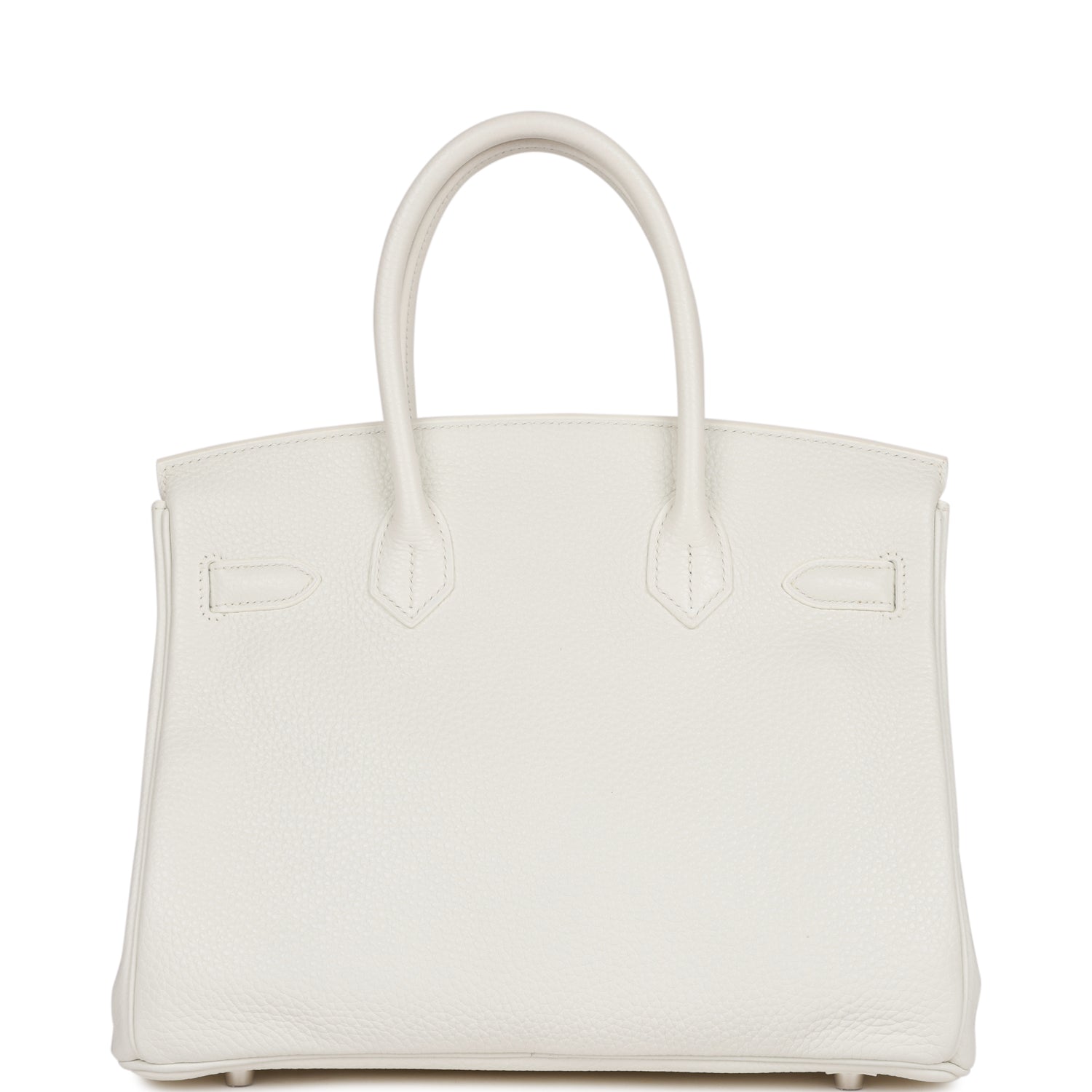 Pre-owned Hermes Birkin 30 White Clemence Palladium Hardware