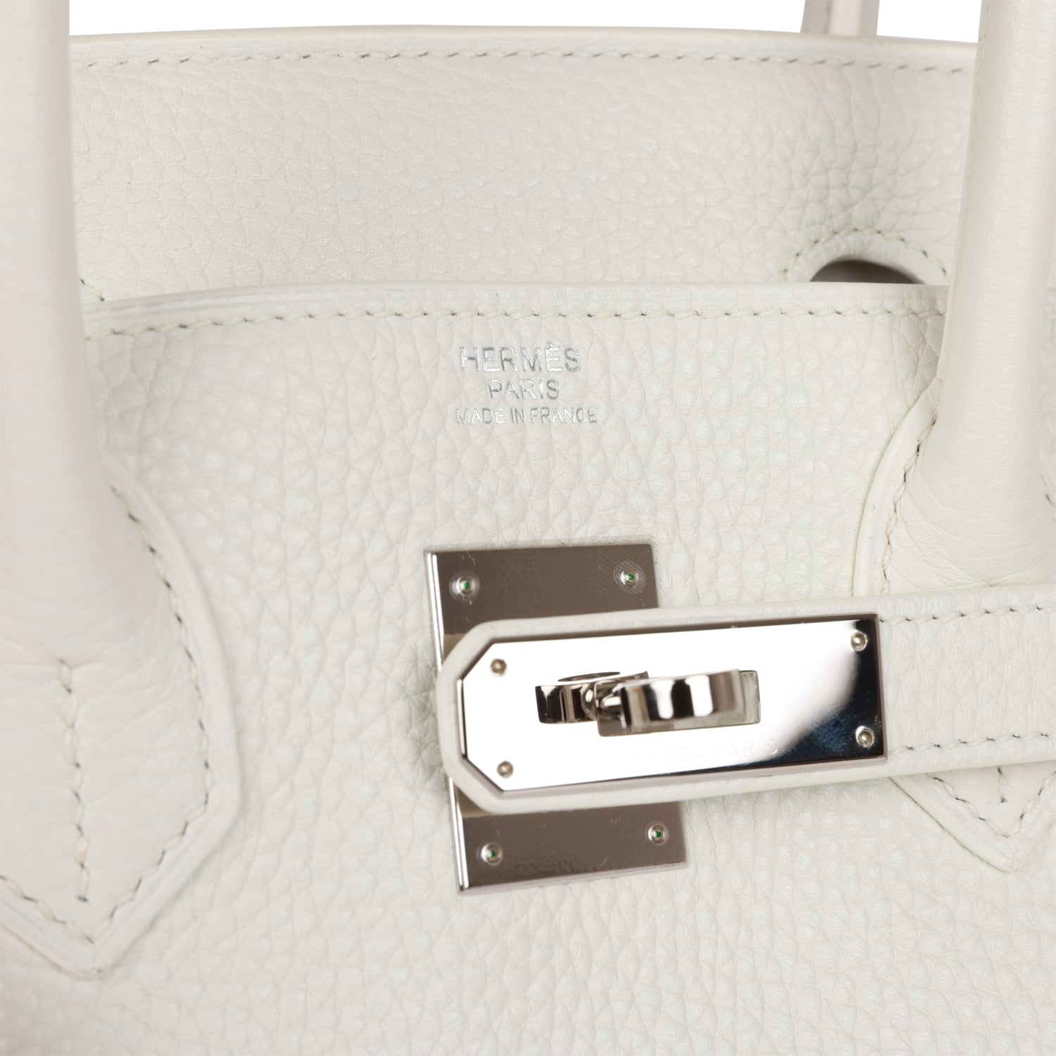 Pre-owned Hermes Birkin 30 White Clemence Palladium Hardware