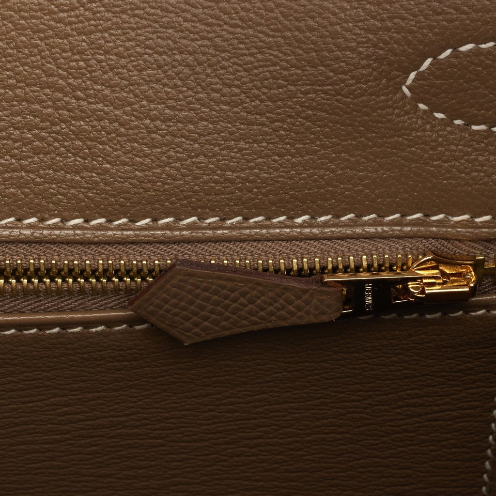 Hermes Birkin Sellier 30 Etoupe Epsom Gold Hardware