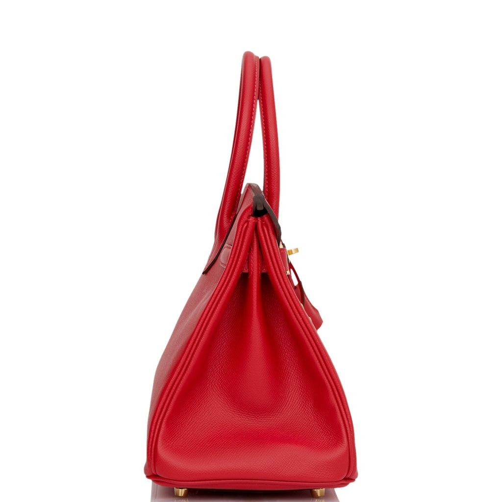 Hermes Birkin 30 Rouge Casaque Epsom Gold Hardware
