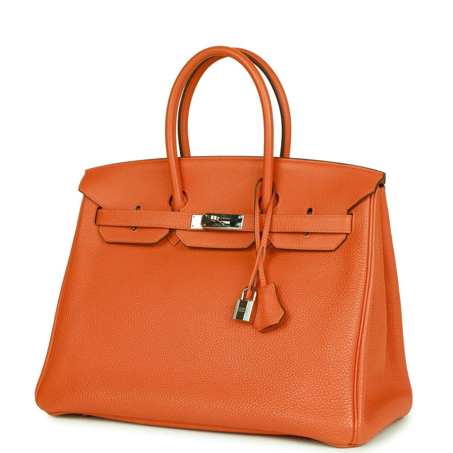 Pre-owned Hermes Birkin 35 Orange H Clemence Palladium Hardware - Remaining Payment for TJ