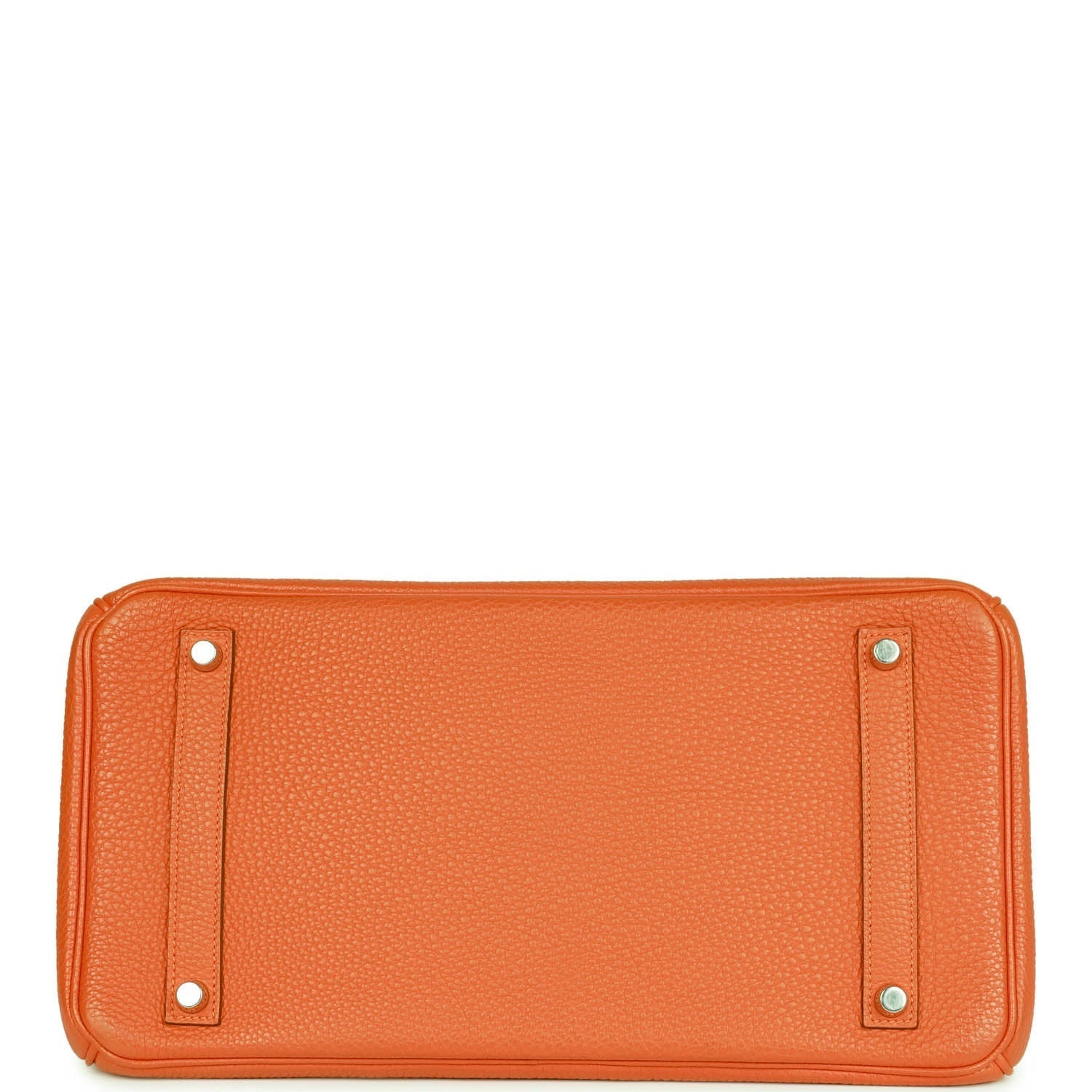 Pre-owned Hermes Birkin 35 Orange H Clemence Palladium Hardware