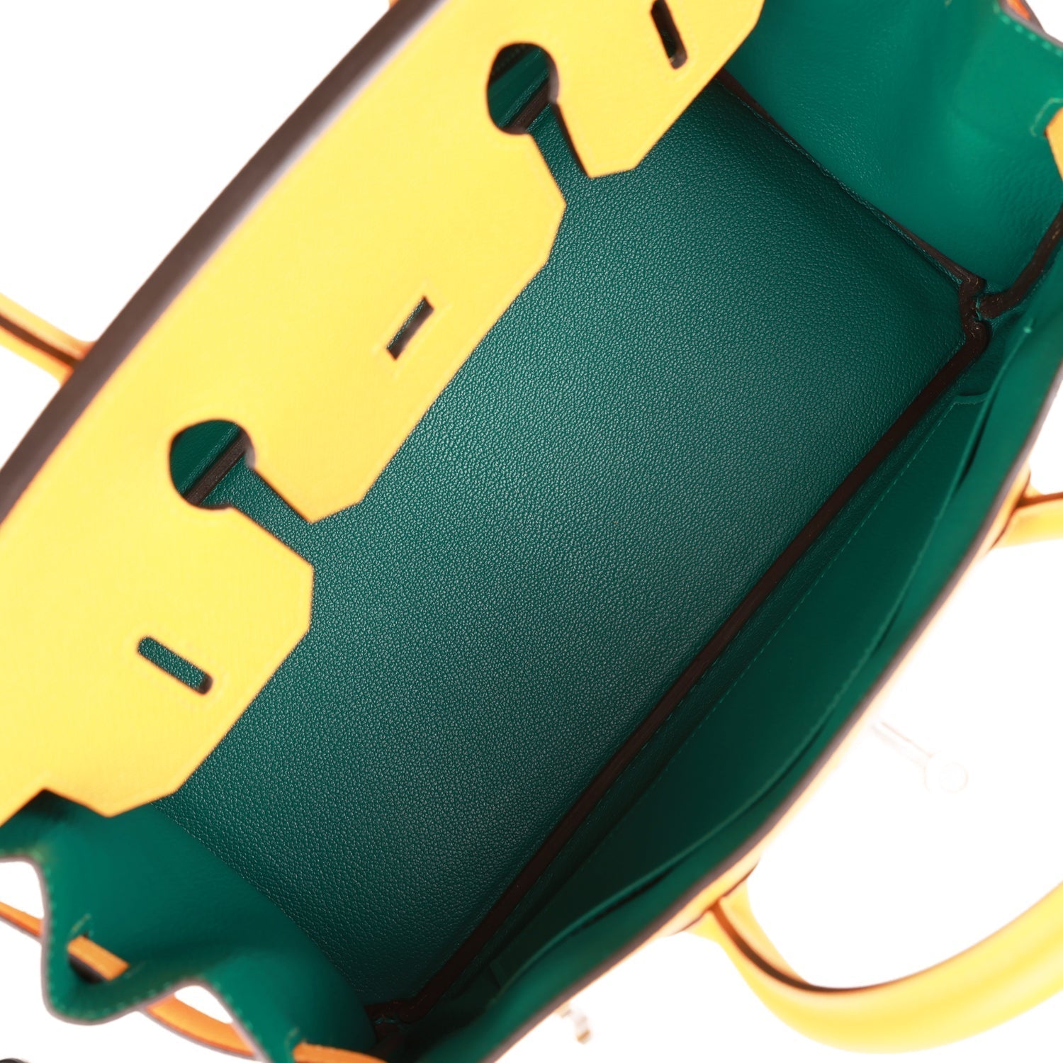 Hermes Birkin 30 Jaune D'Or and Malachite Epsom Brushed Palladium Hardware