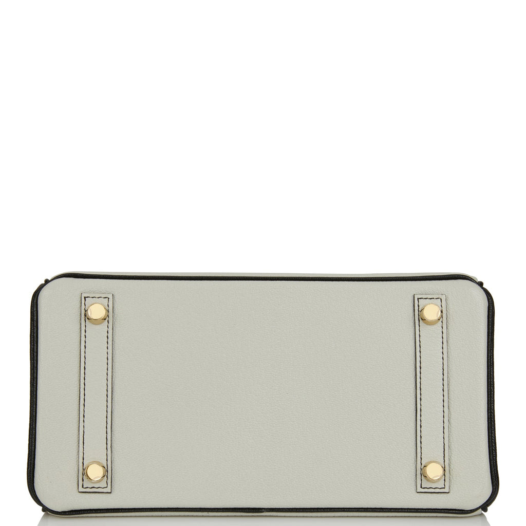 Hermes Special Order (HSS) Birkin 25 Gris Perle and Black Chèvre Gold Hardware