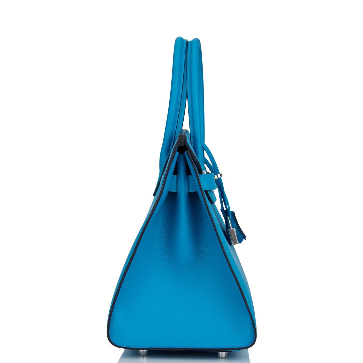 Hermes Birkin Sellier 30 Bleu Frida Madame Palladium Hardware