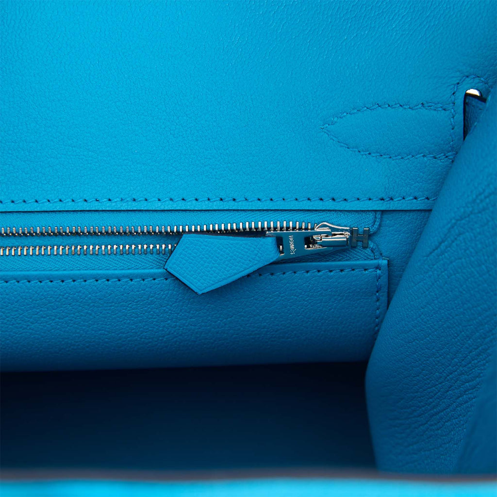 Hermes Birkin Sellier 30 Bleu Frida Madame Palladium Hardware
