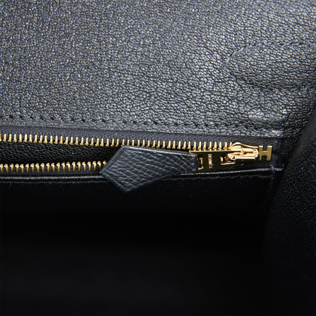 Hermes Birkin Sellier 30 Black Epsom Gold Hardware