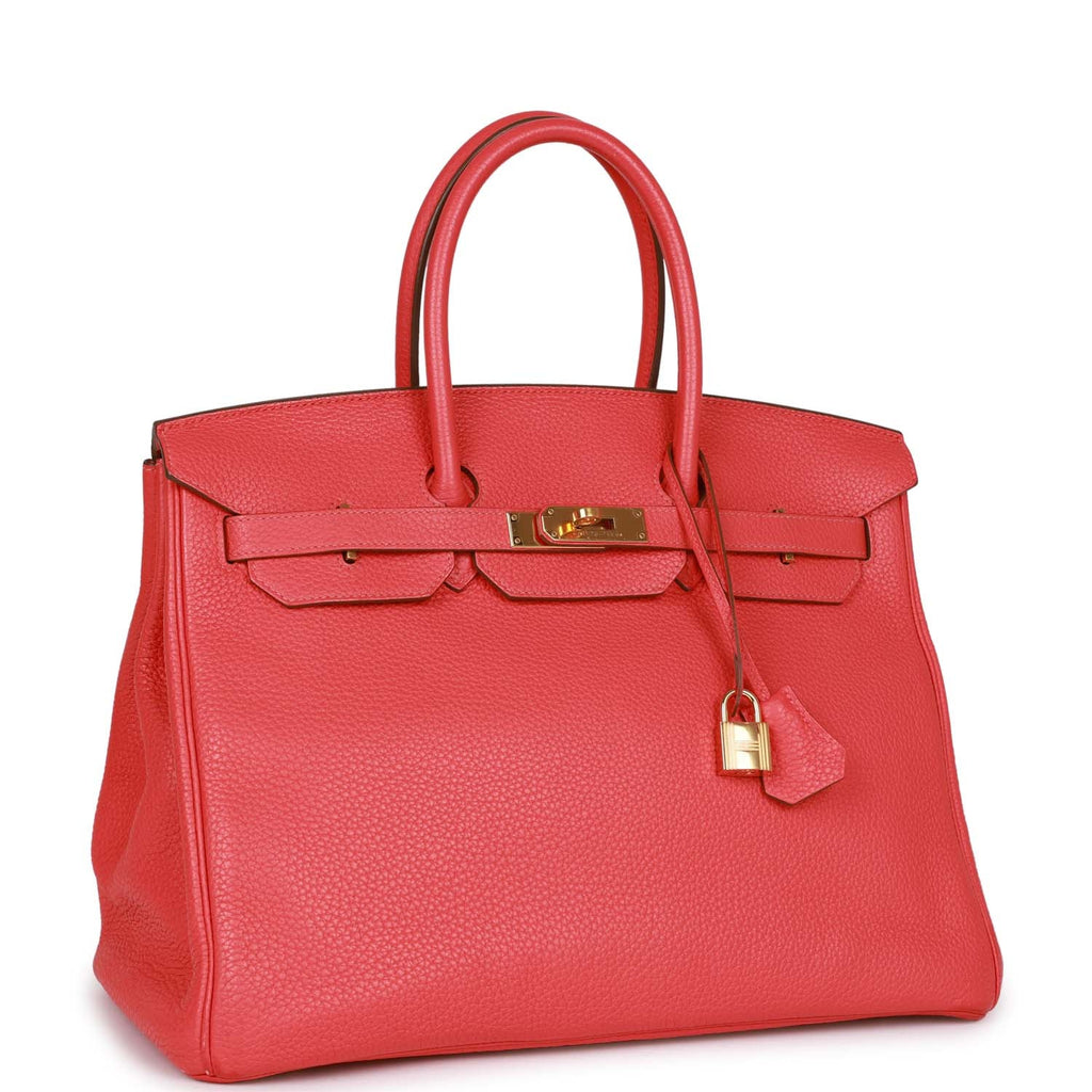 Pre-owned Hermes Birkin 35 Bougainvillea Clemence Gold Hardware