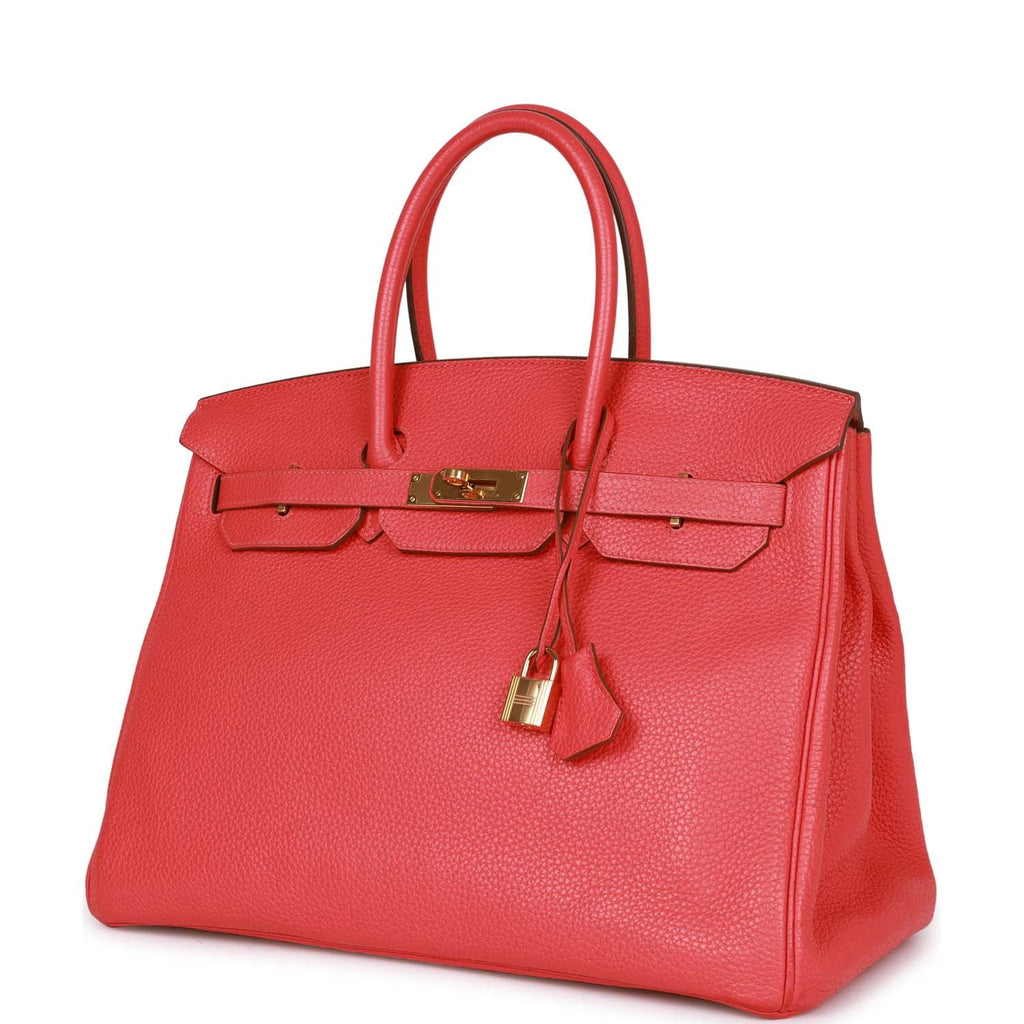 Pre-owned Hermes Birkin 35 Bougainvillea Clemence Gold Hardware