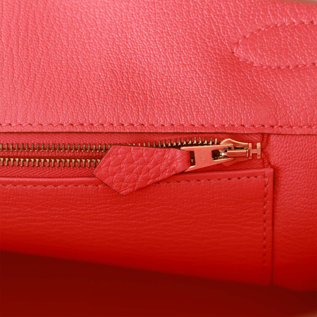 Pre-owned Hermes Birkin 35 Bougainvillea Clemence Gold Hardware