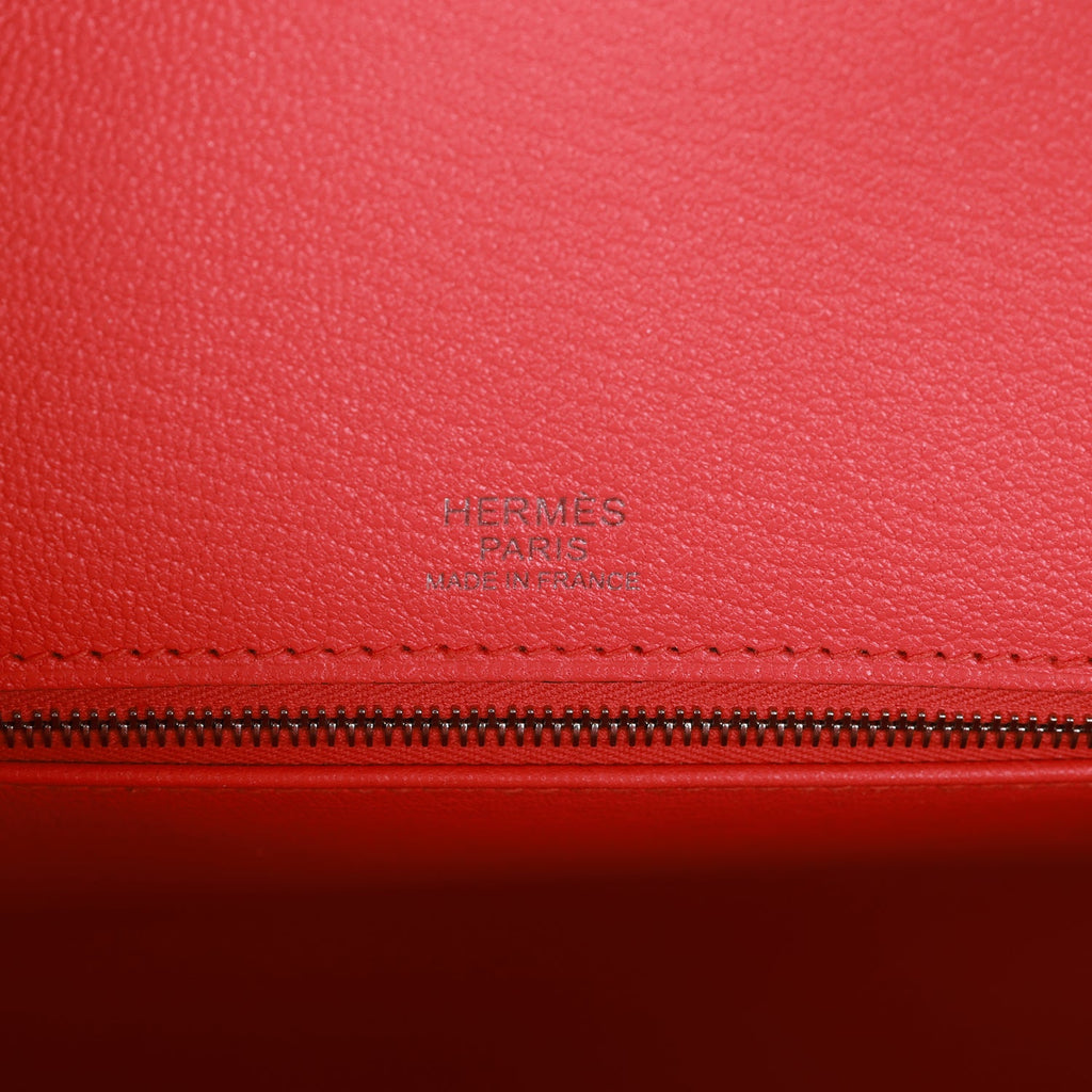 Hermes Casaque Birkin Sellier 30 Rouge Sellier and Bleu Indigo Epsom Palladium Hardware