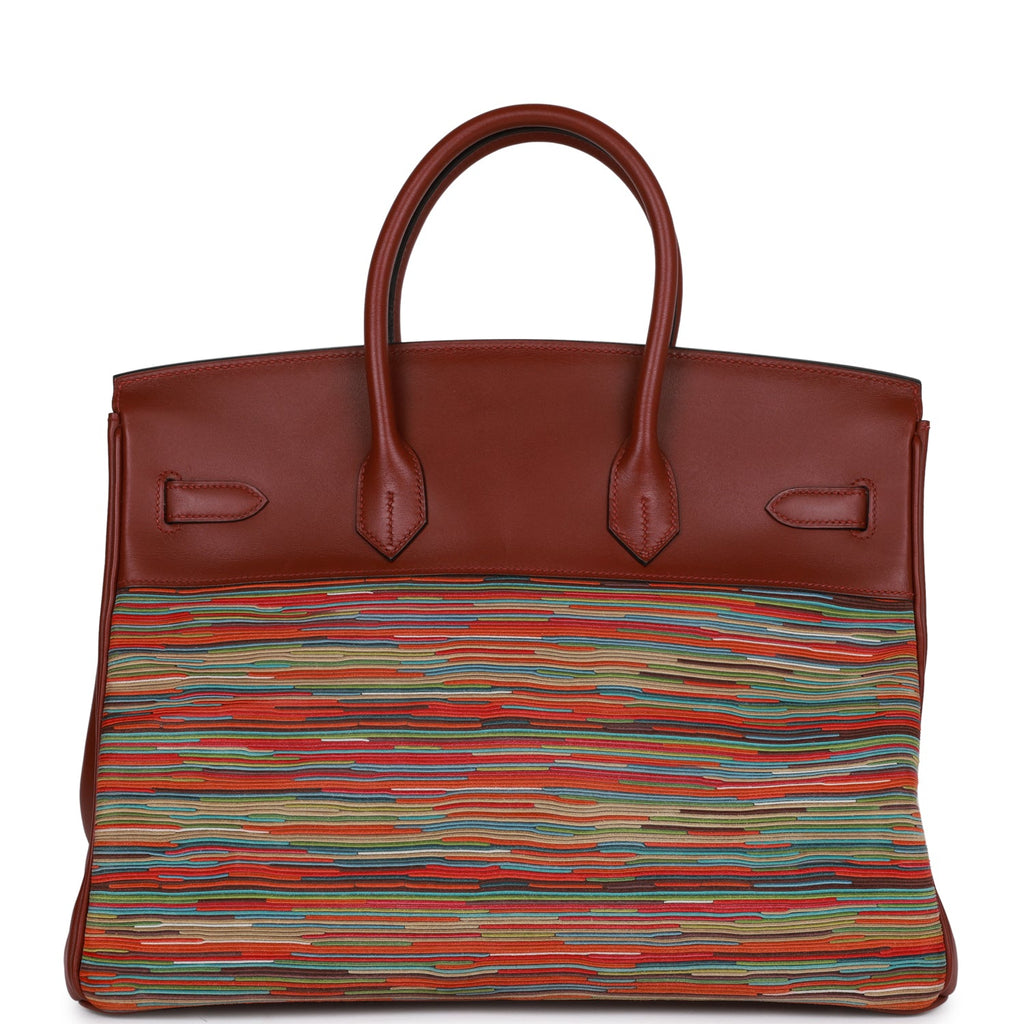 Pre-owned Hermes Birkin 35 Vibrato Rouge H Boxcalf Palladium Hardware