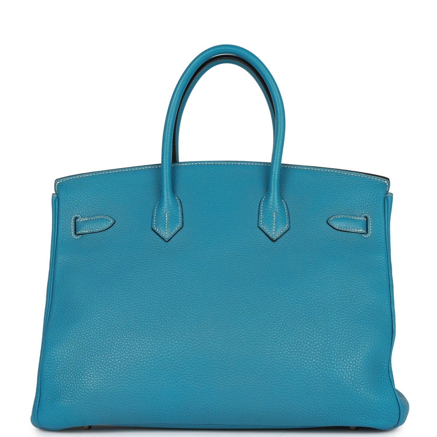 Pre-owned Hermes Birkin 35 Bleu Jean Togo Palladium Hardware