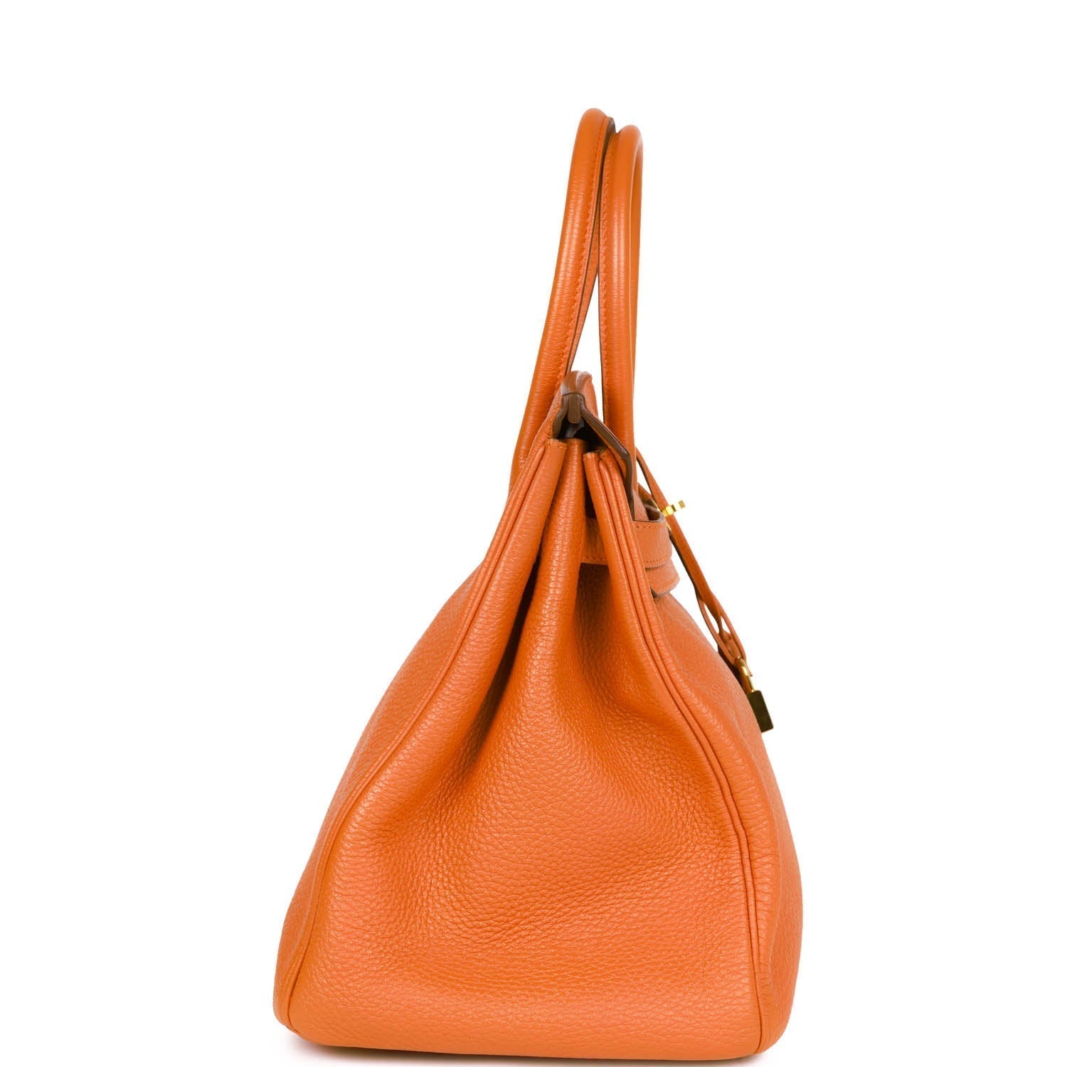 Pre-owned Hermes Birkin 35 Orange H Togo Gold Hardware