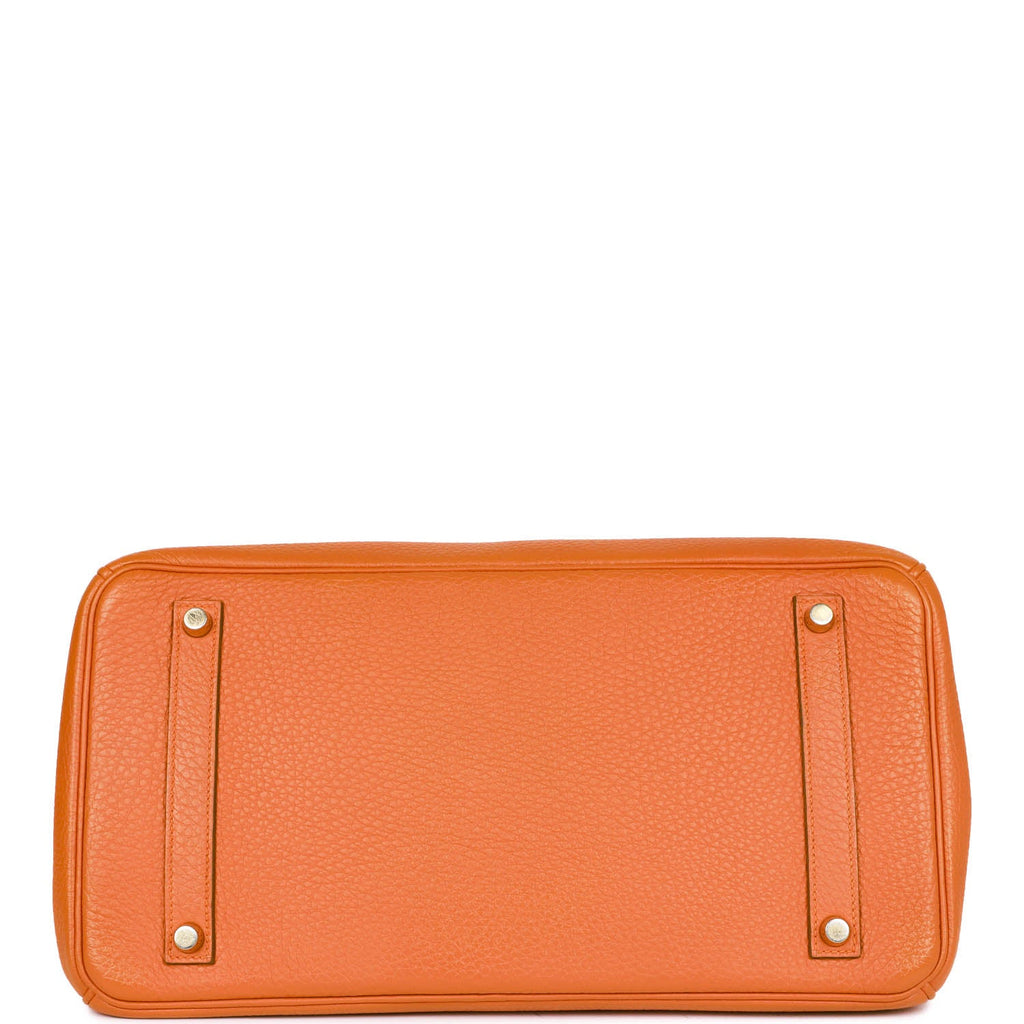 Pre-owned Hermes Birkin 35 Orange H Togo Gold Hardware