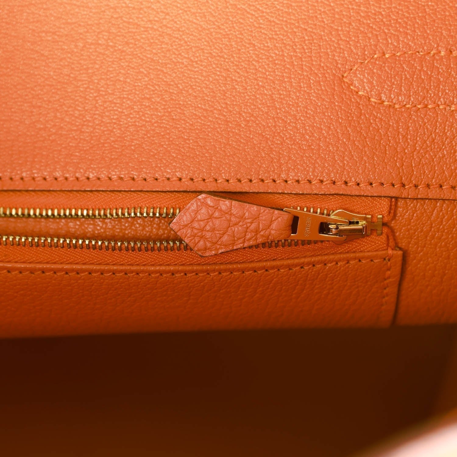 Pre-owned Hermes Birkin 35 Orange H Togo Gold Hardware