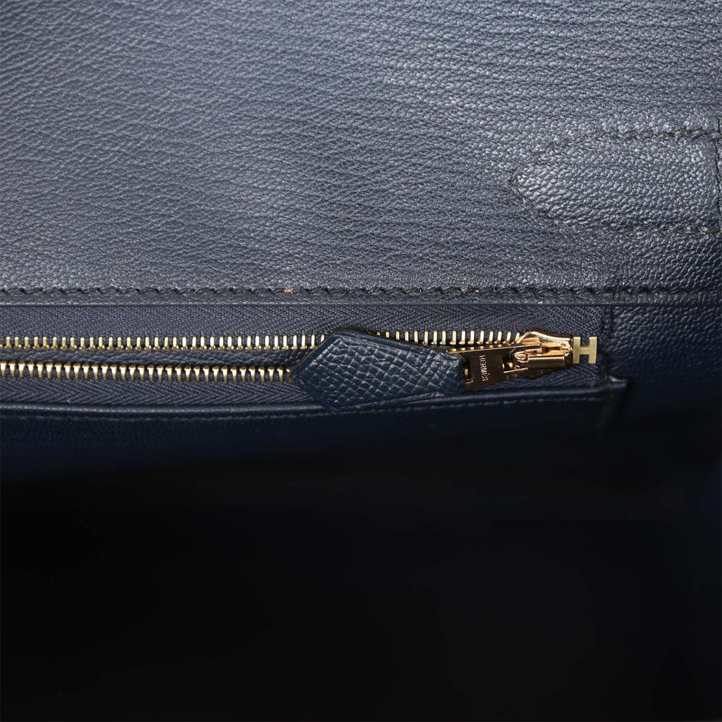 Pre-owned Hermes Birkin 30 Bleu Indigo Epsom Rose Gold Hardware
