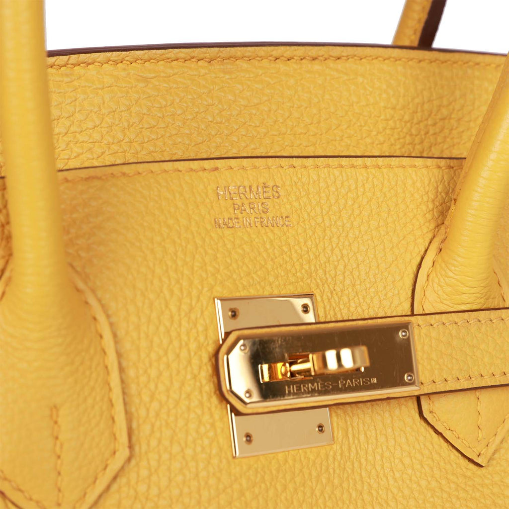 Pre-owned Hermes Birkin 35 Soleil Togo Gold Hardware