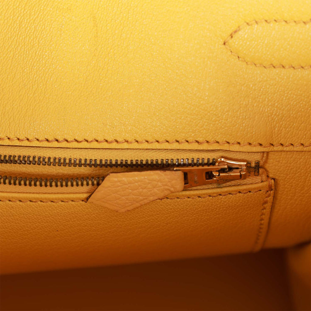 Pre-owned Hermes Birkin 35 Soleil Togo Gold Hardware