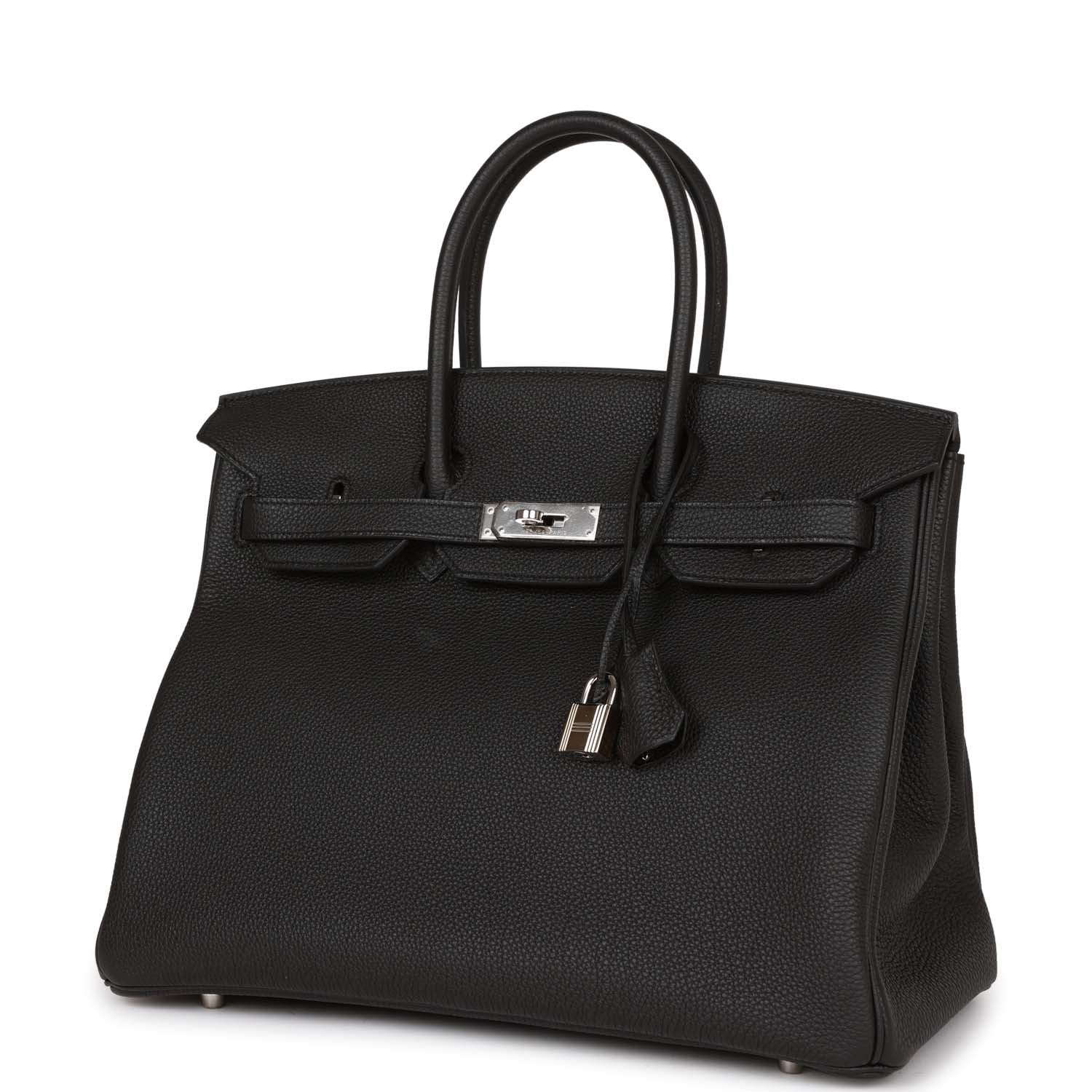 Pre-owned Hermes Birkin 35 Black Togo Palladium Hardware