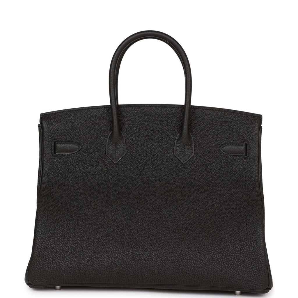 Pre-owned Hermes Birkin 35 Black Togo Palladium Hardware