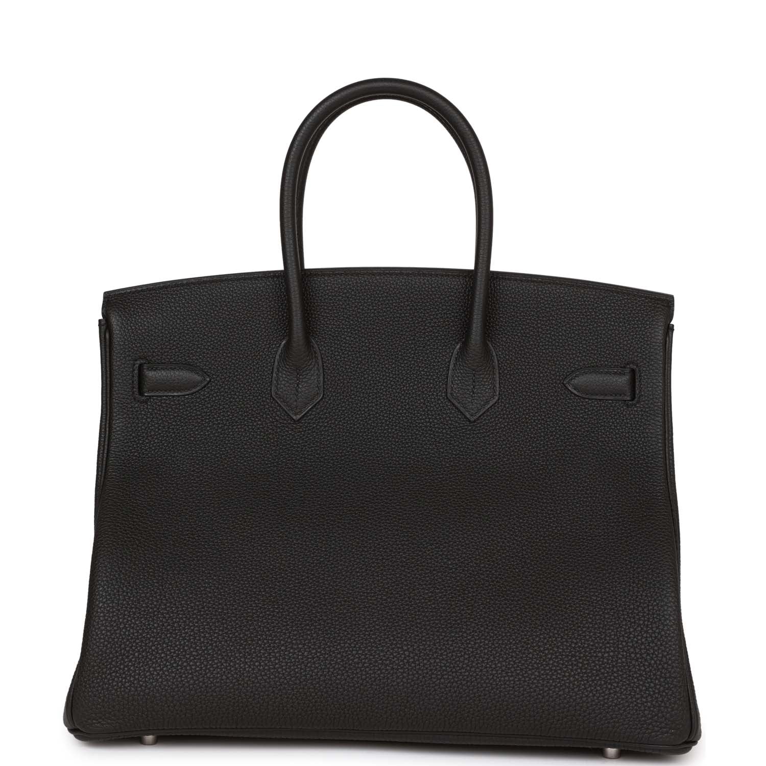 Pre-owned Hermes Birkin 35 Black Togo Palladium Hardware