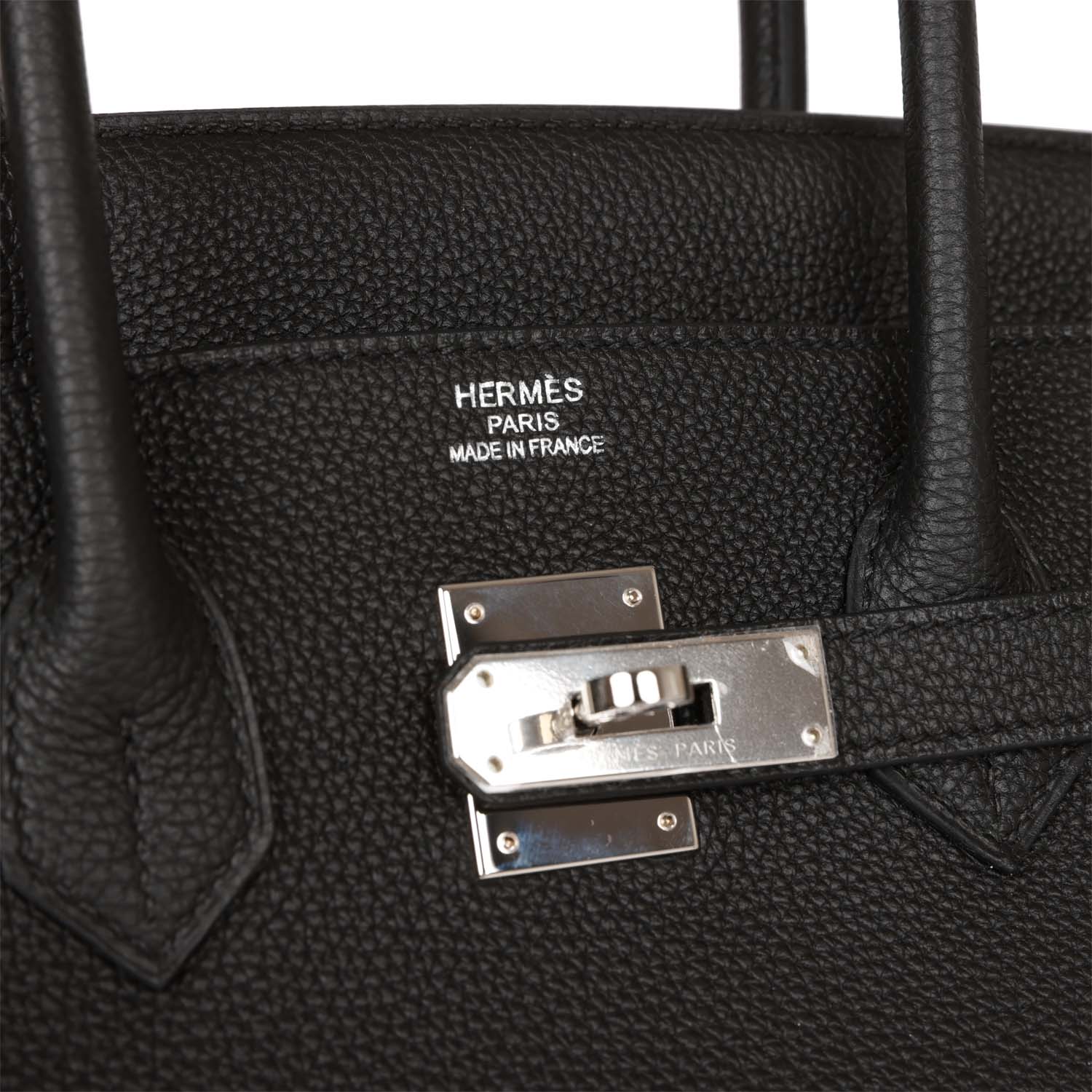 Pre-owned Hermes Birkin 35 Black Togo Palladium Hardware