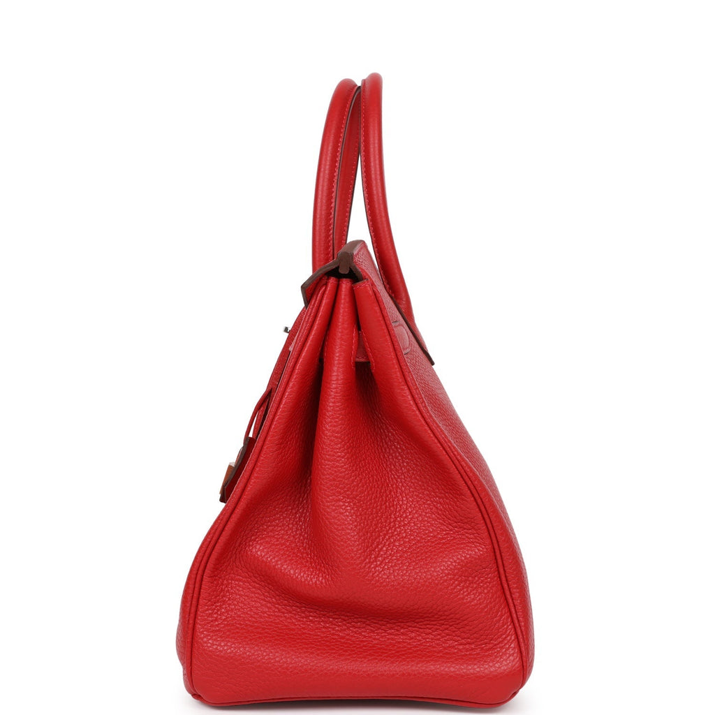 Pre-owned Hermes Birkin 35 Rouge Casaque Clemence Palladium Hardware