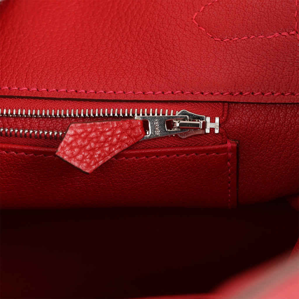 Pre-owned Hermes Birkin 35 Rouge Casaque Clemence Palladium Hardware