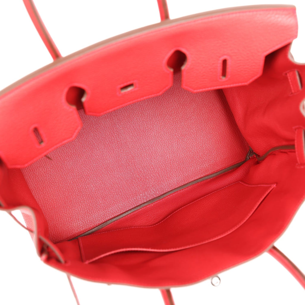 Pre-owned Hermes Birkin 35 Rouge Casaque Clemence Palladium Hardware