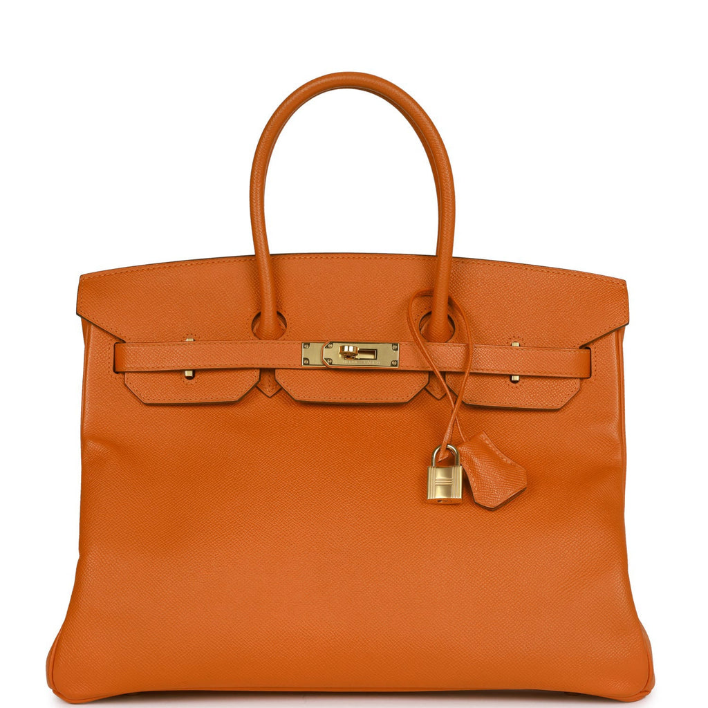 Pre-owned Hermes Birkin 35 Feu Epsom Gold Hardware