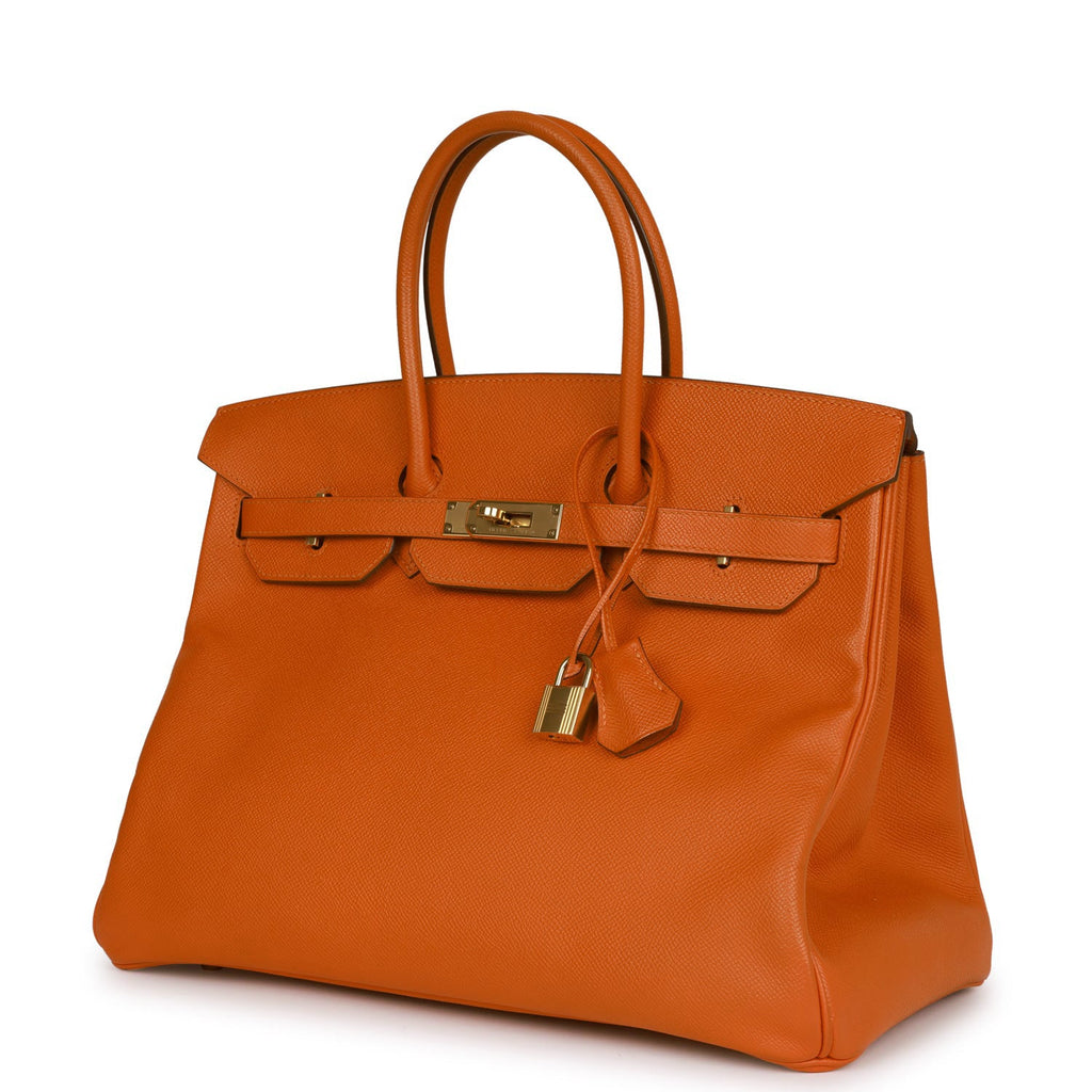 Pre-owned Hermes Birkin 35 Feu Epsom Gold Hardware