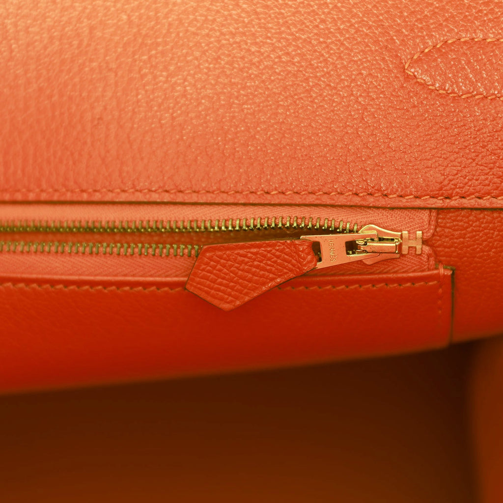 Pre-owned Hermes Birkin 35 Feu Epsom Gold Hardware