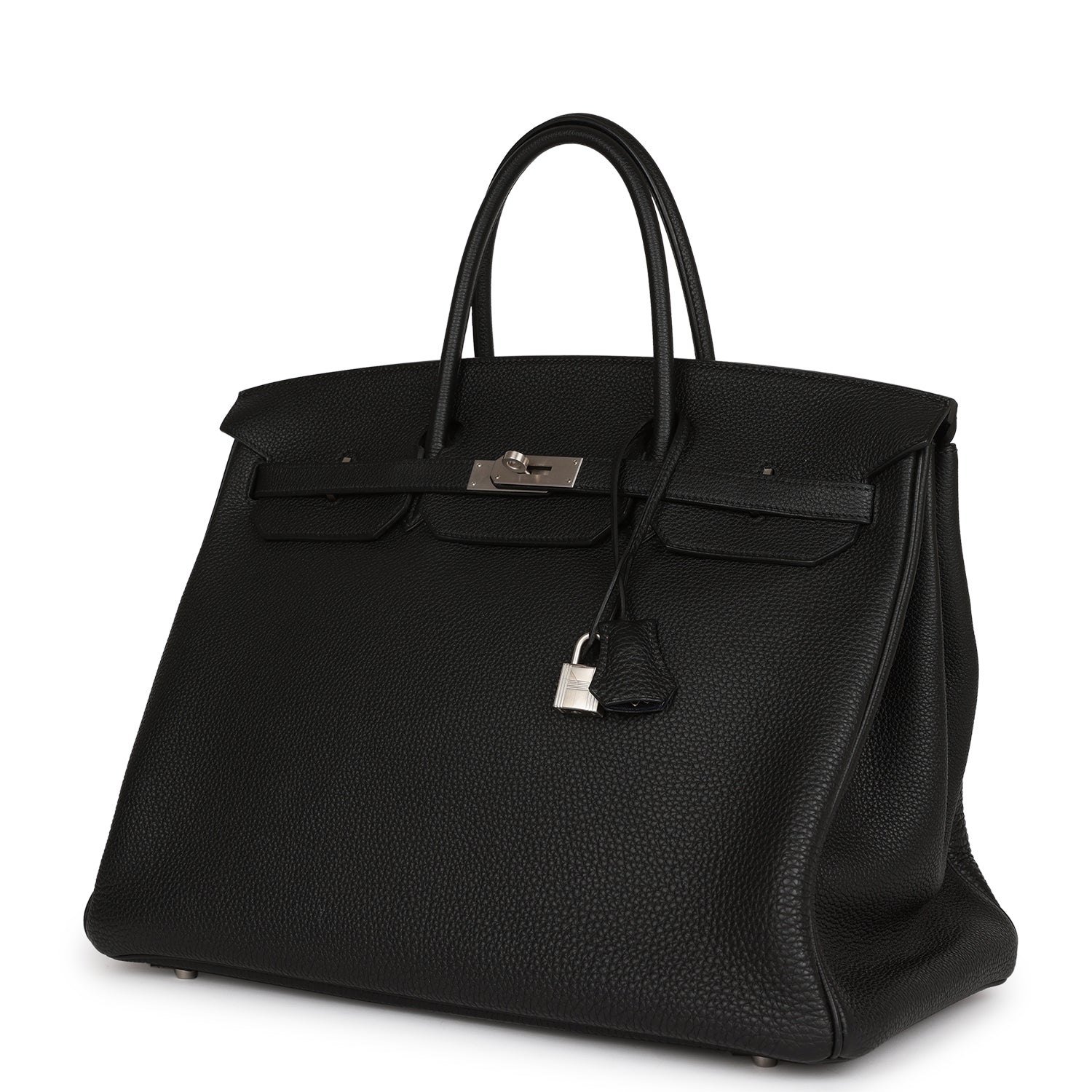 Pre-owned Hermes Horseshoe Stamp (HSS) Birkin 40 Black Verso Clemence Brushed Palladium Hardware
