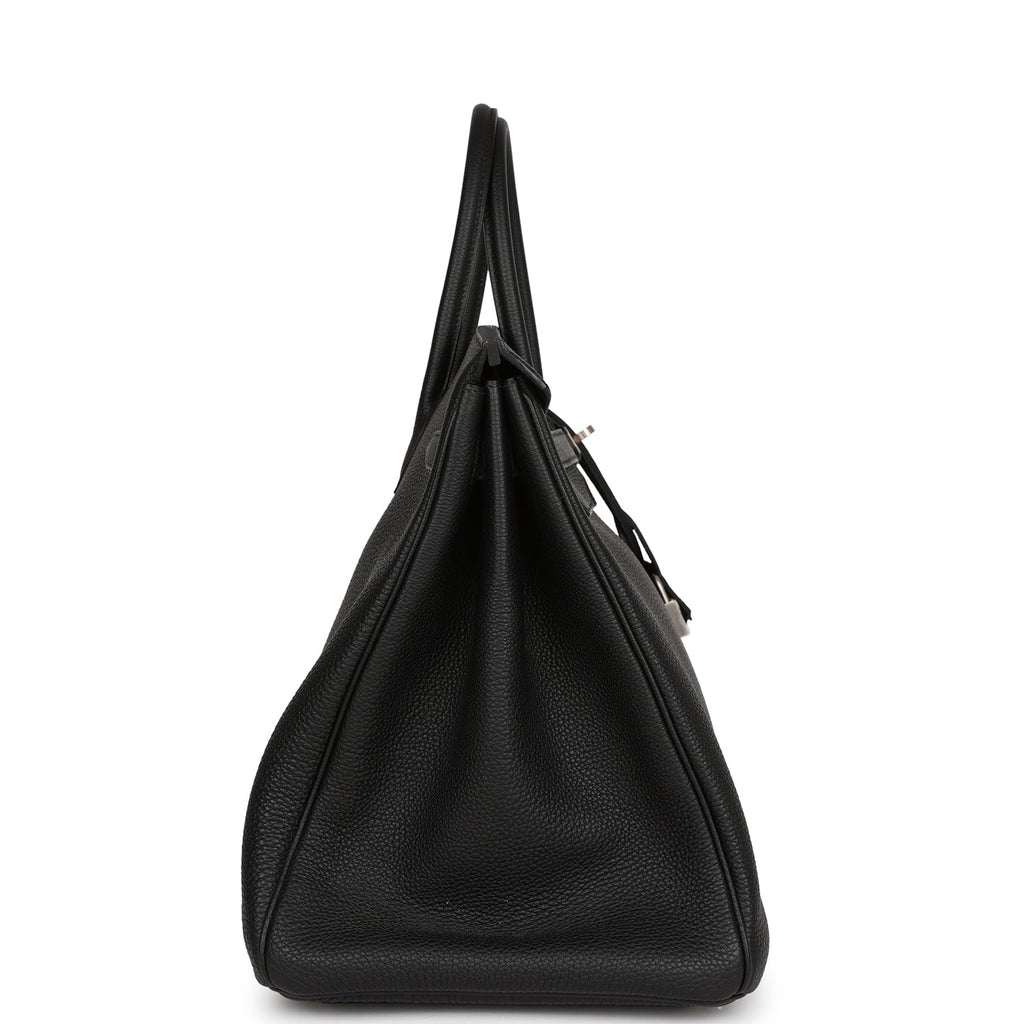 Pre-owned Hermes Horseshoe Stamp (HSS) Birkin 40 Black Verso Clemence Brushed Palladium Hardware