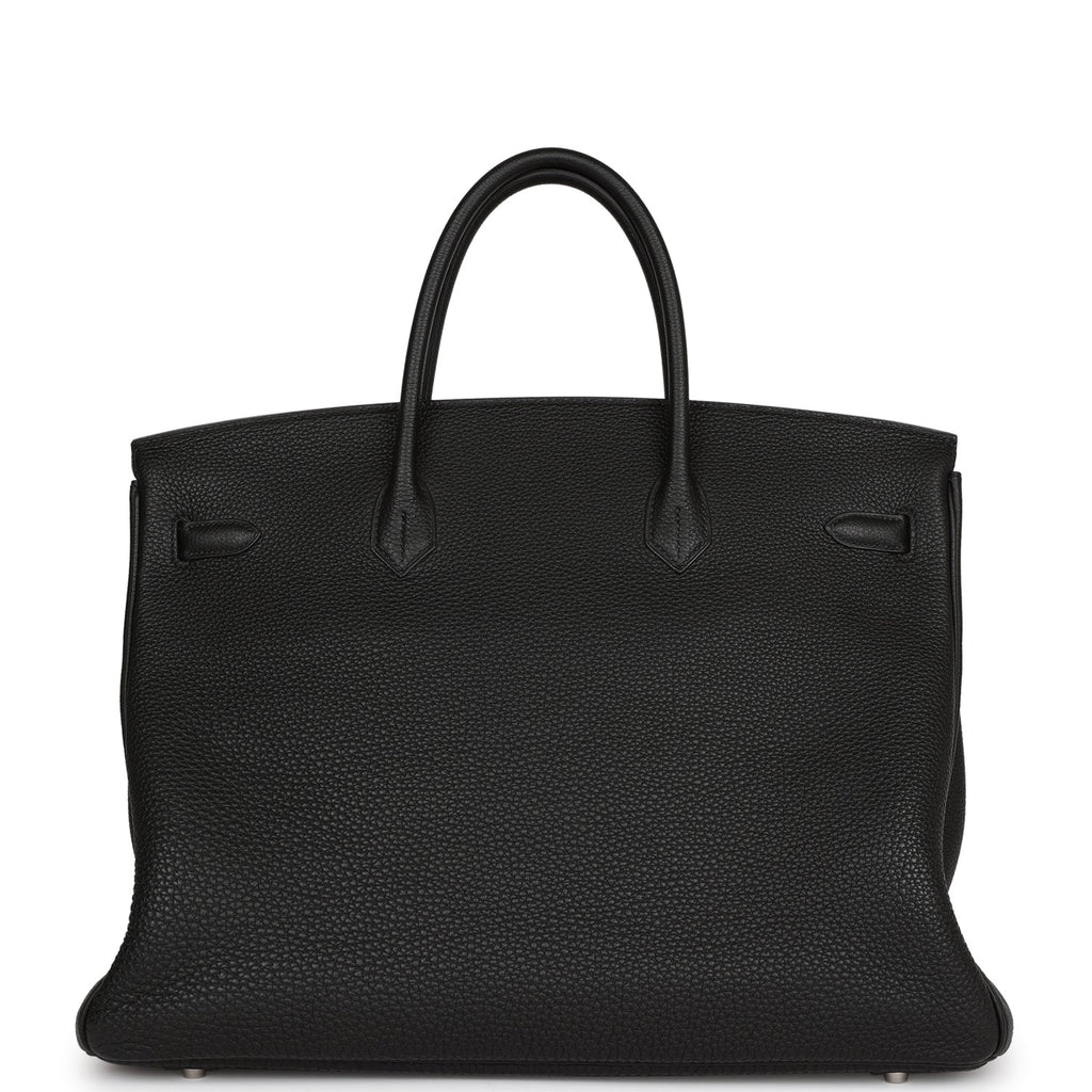 Pre-owned Hermes Horseshoe Stamp (HSS) Birkin 40 Black Verso Clemence Brushed Palladium Hardware