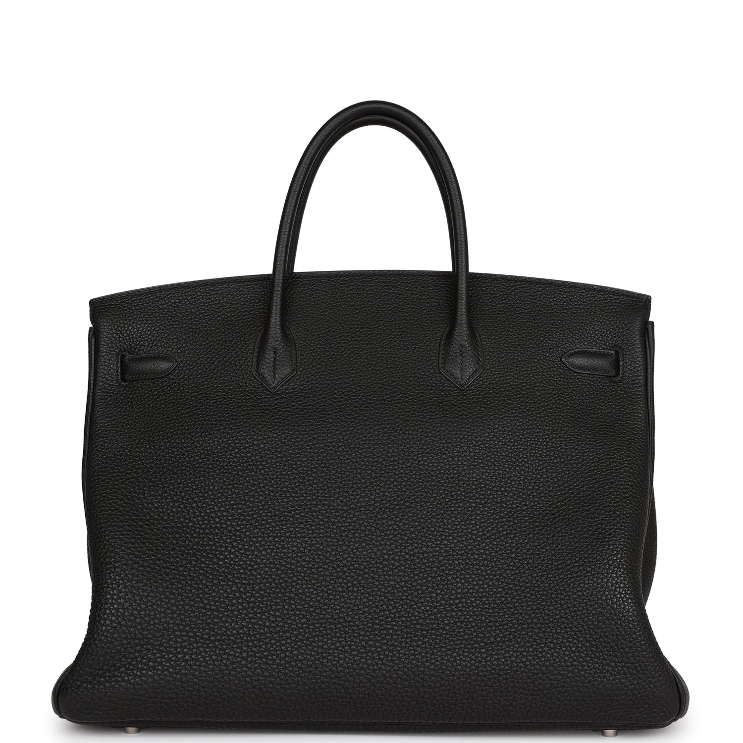 Pre-owned Hermes Horseshoe Stamp (HSS) Birkin 40 Black Verso Clemence Brushed Palladium Hardware