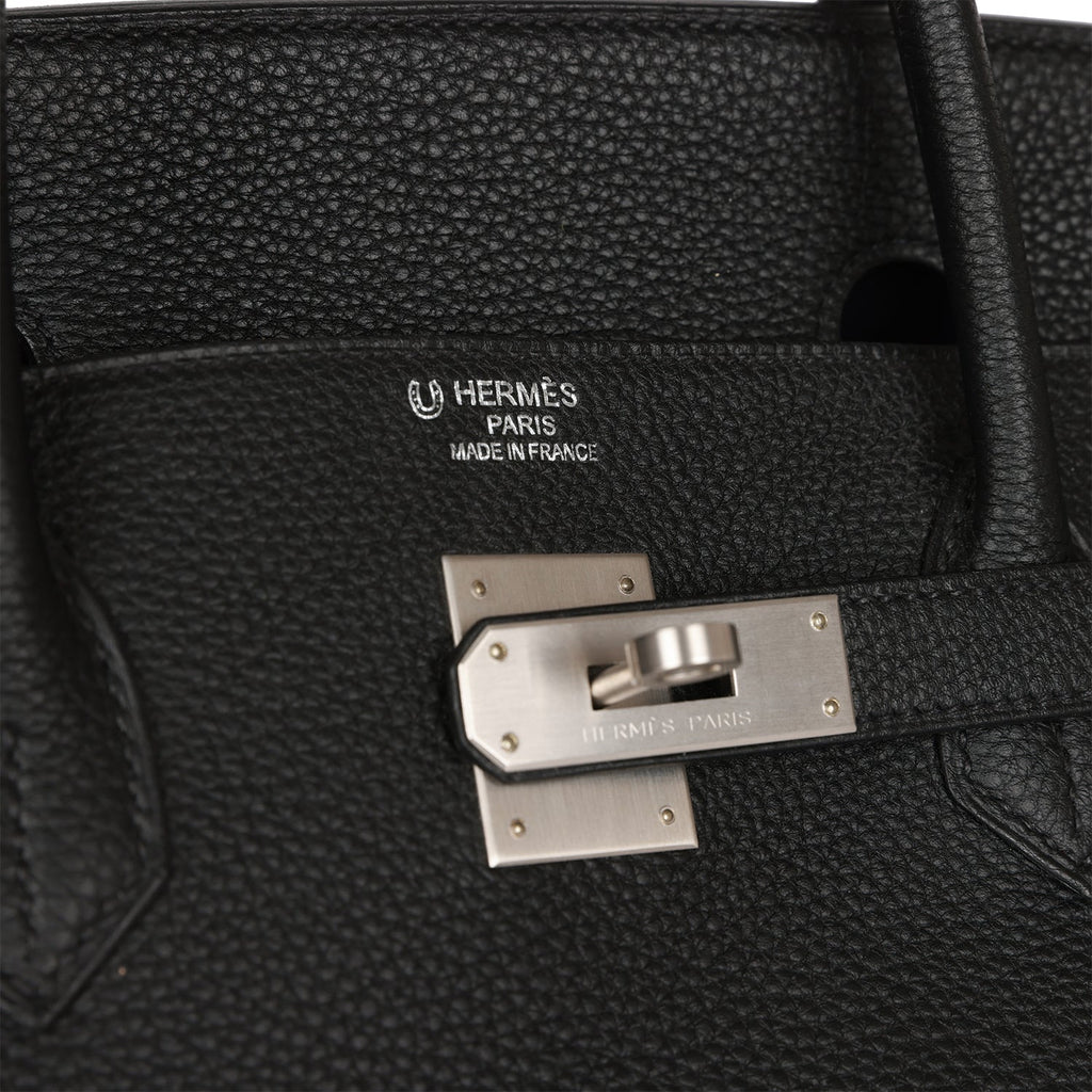 Pre-owned Hermes Horseshoe Stamp (HSS) Birkin 40 Black Verso Clemence Brushed Palladium Hardware