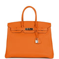 Pre-owned Hermes Birkin 35 Orange H Togo Palladium Hardware