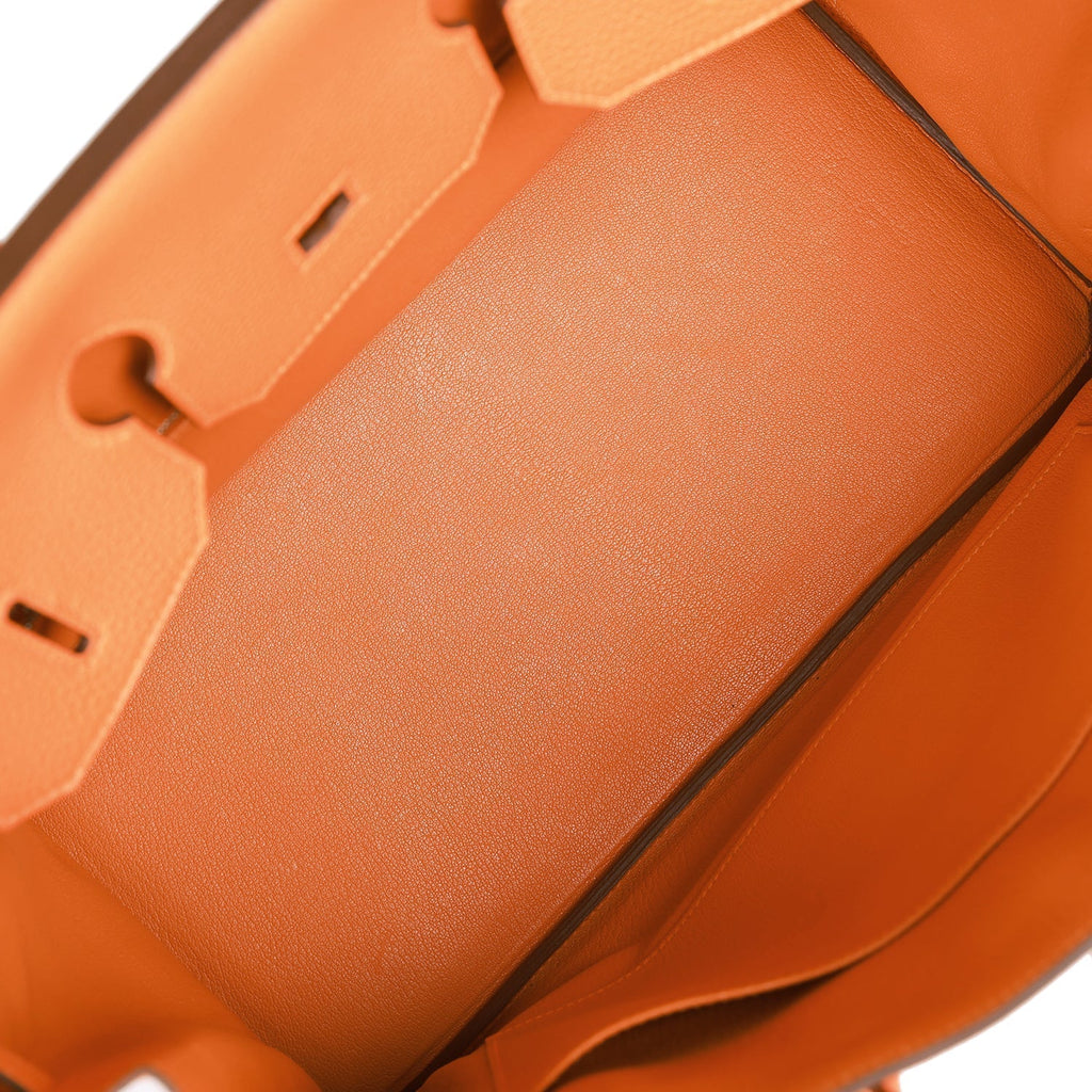 Pre-owned Hermes Birkin 35 Orange H Togo Palladium Hardware