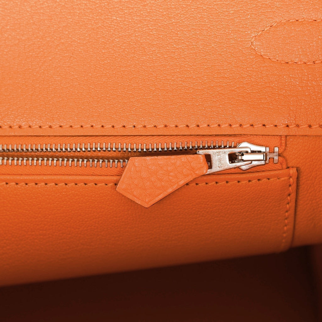 Pre-owned Hermes Birkin 35 Orange H Togo Palladium Hardware