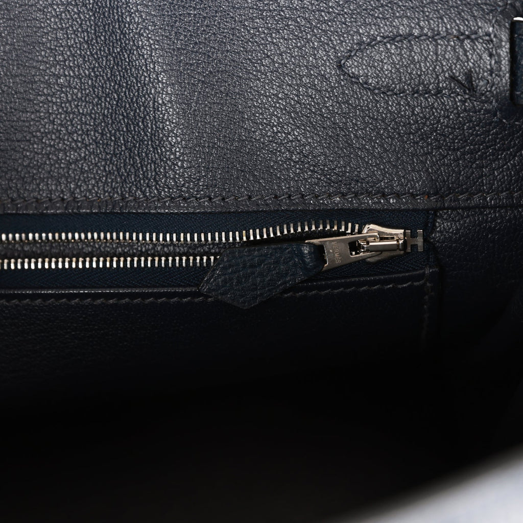Pre-owned Hermes Birkin 30 Bleu Indigo Vache Liegee Palladium Hardware