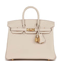 Hermes Birkin 25 Craie Togo Gold Hardware