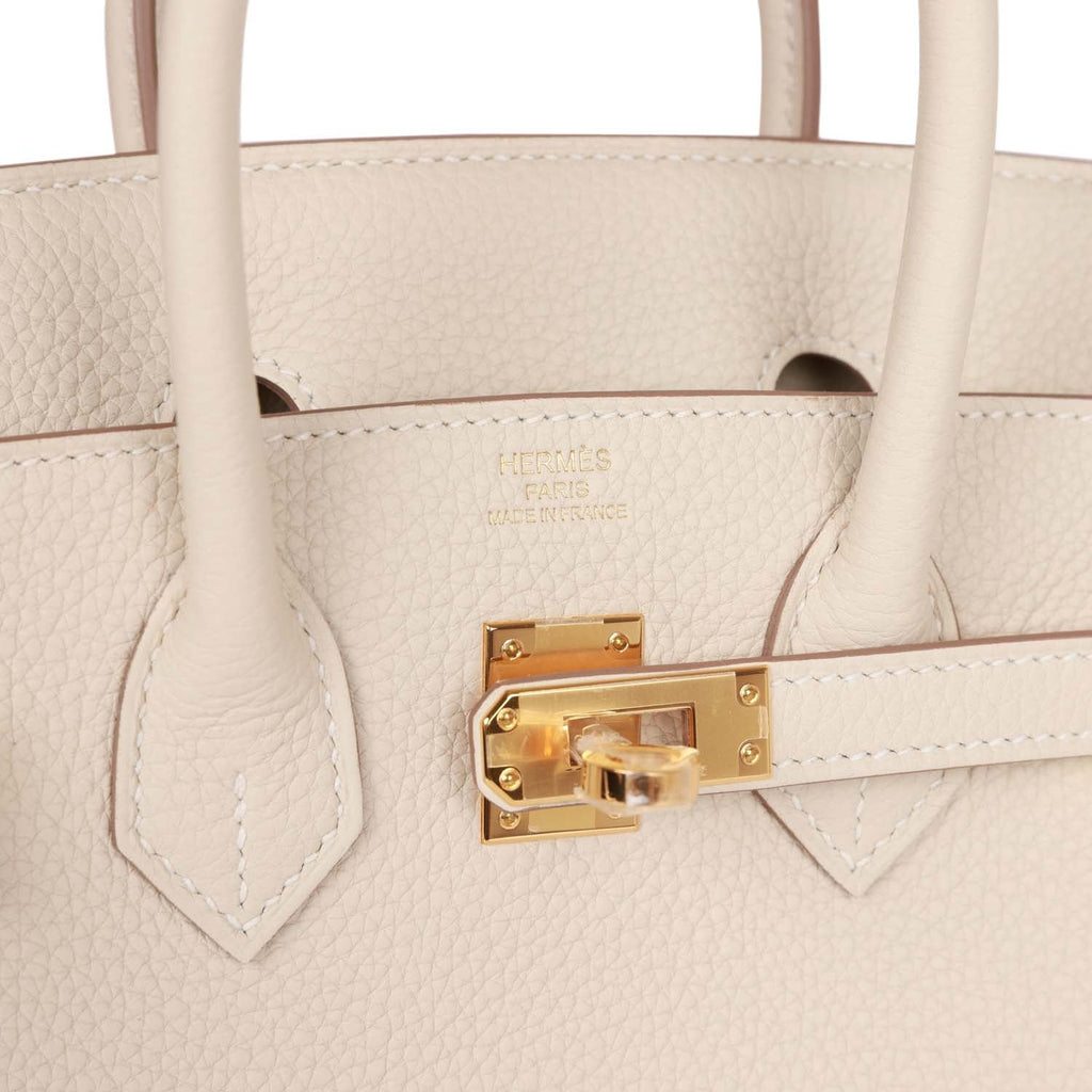 Hermes Birkin 25 Craie Togo Gold Hardware