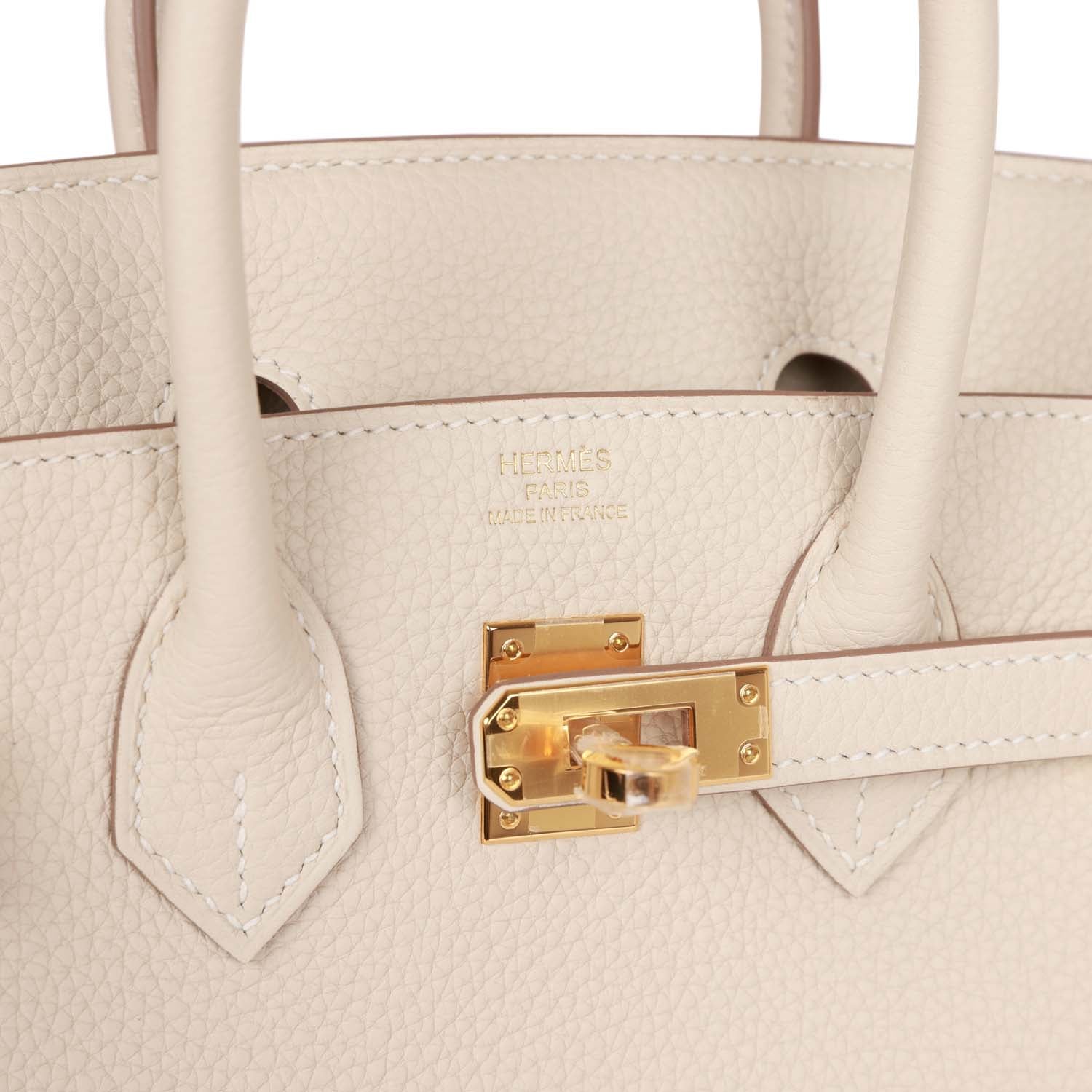 Hermes Birkin 25 Craie Togo Gold Hardware