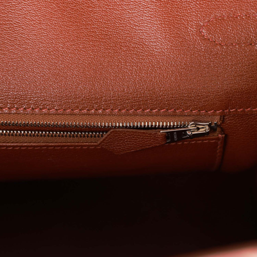 Pre-owned Hermes Birkin 35 Miel Shiny Porosus Crocodile Palladium Hardware